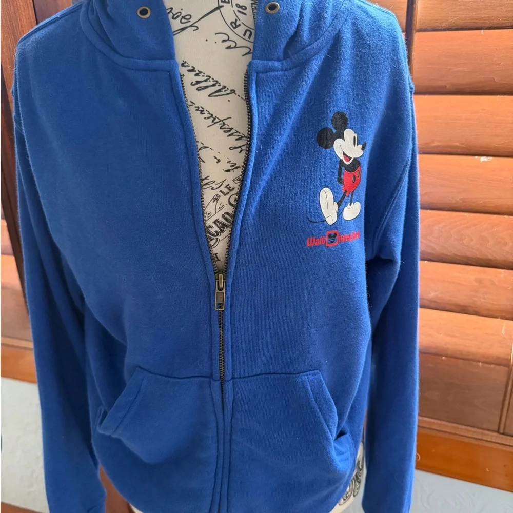 Disney Blue Mickey Mouse Full-Zip Hoodie Jacket - Picture 1 of 6